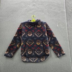 Old Navy Women Sweater M Geometric Aztec‎ Southwestern Fleece Quarter Zip
